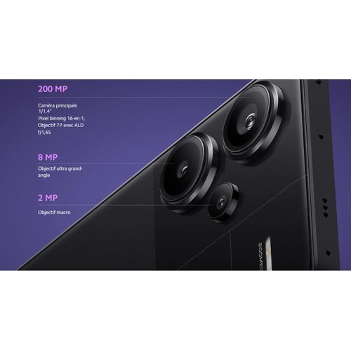 XIAOMI Redmi Note 13 PRO Plus 5G – 6.67" – 8 Go RAM – 256 Go – Dimensity 7200 Ultra – 200 MP – Noir