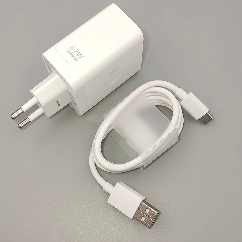 Oppo Chargeur 67W SUPERVOOC Chargeur Rapide Alimentation USB C + Câble de Charge