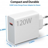 Chargeur adapté pour Mi 120W Rapide avec Câble USB type C