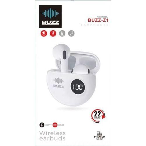 Buzz Z 1 Écouteurs Bluetooth de haut qualité avec Afficheur - 22 h autonomie - Blanc