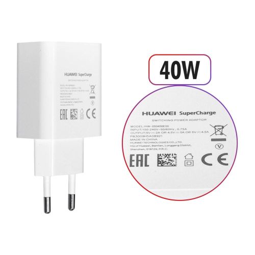Huawei Chargeur Secteur Huawei USB 4A SuperCharge 40W Original Blanc