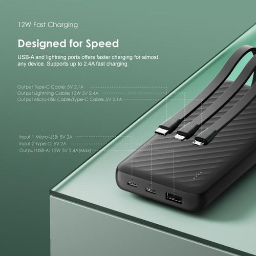 Oraimo Slice Link Banque d'alimentation 10000mAh 12W