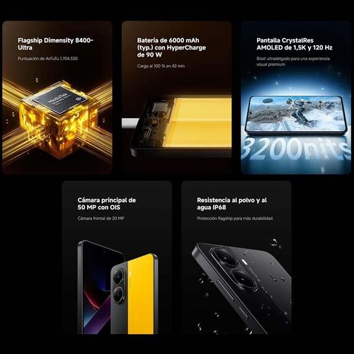 XIAOMI POCO X7 PRO (12Go, 256Go)5G 6.67"AMOLED-Dimensity 8400-Ultra, - 50 MP avec JEUNE