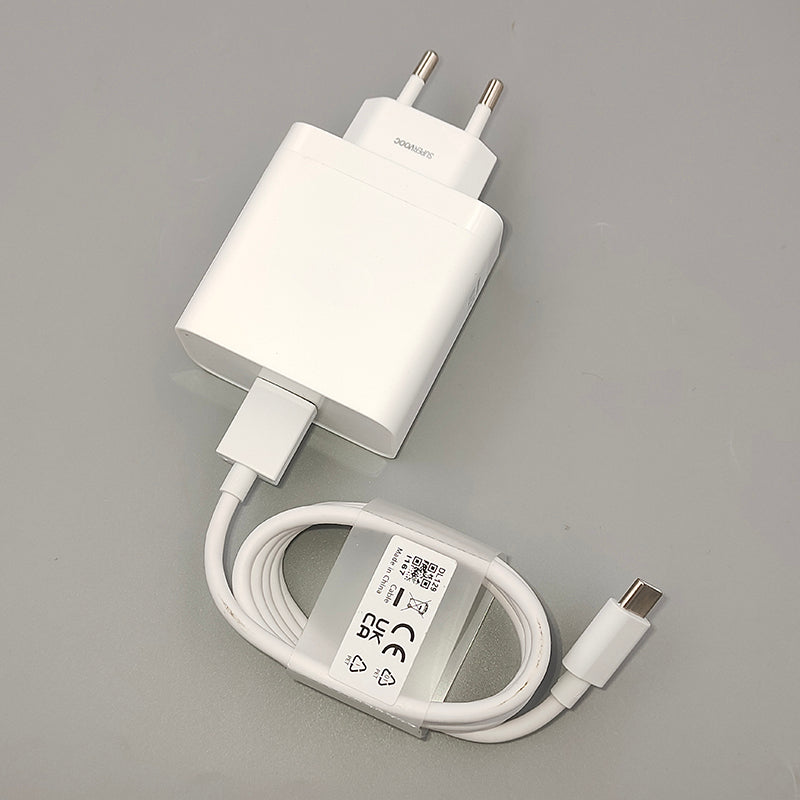 Oppo Chargeur 67W SUPERVOOC Chargeur Rapide Alimentation USB C + Câble de Charge