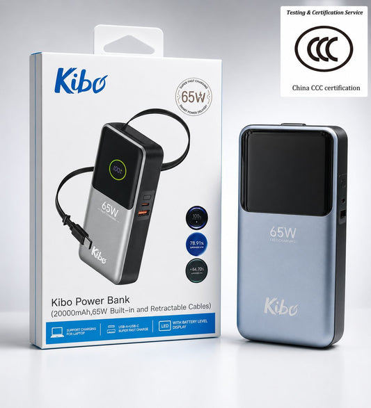 Kibo Power Bank 65W – Charge Ultra Rapide 65W 20000mAh Charge Laptop & Smartphone