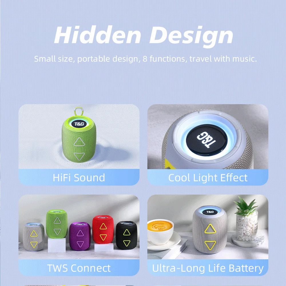 Enceinte Bluetooth Portable TG655 avec LED et Étanchéité