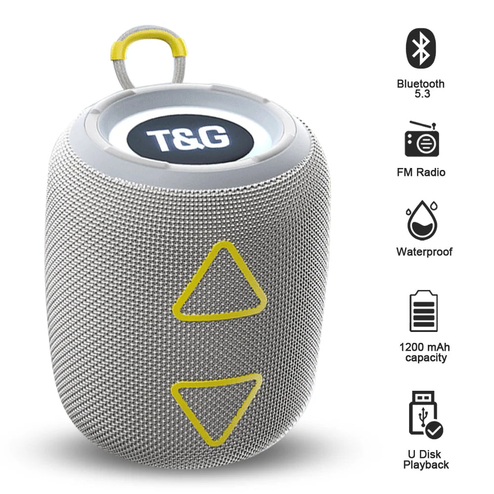 Enceinte Bluetooth Portable TG655 avec LED et Étanchéité