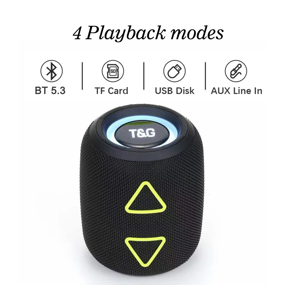 Enceinte Bluetooth Portable TG655 avec LED et Étanchéité