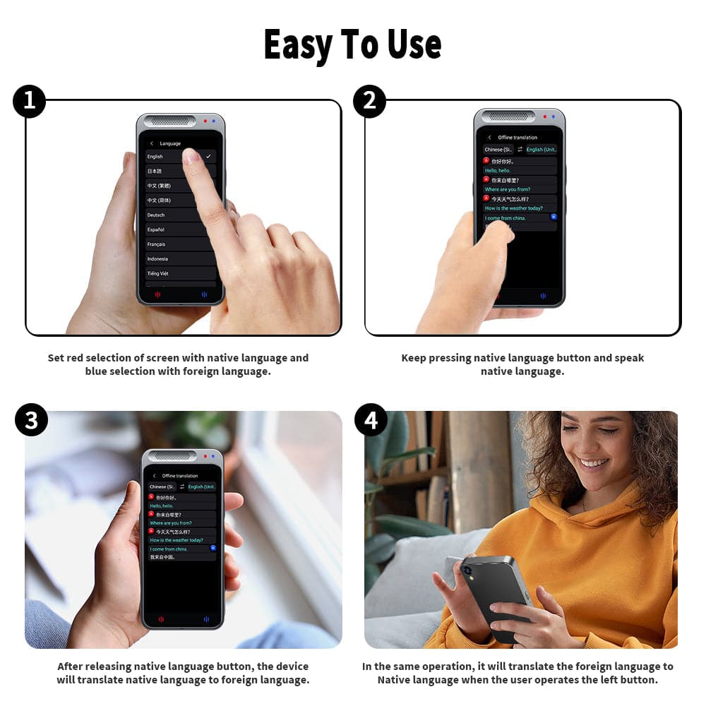 VORMOR ™ Traducteur Portable avec 138 Langues, Vocal Intelligent en Temps Réel