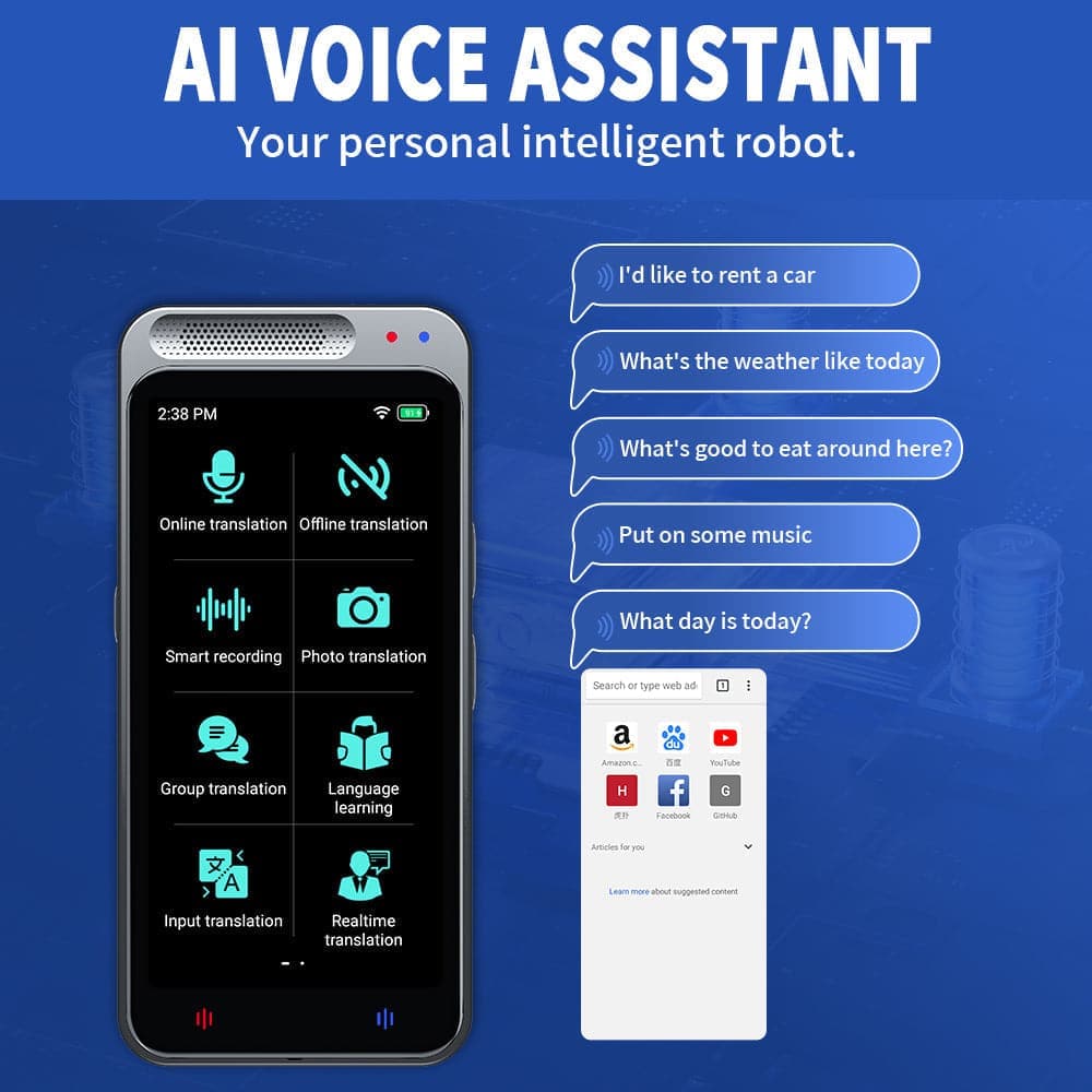 VORMOR ™ Traducteur Portable avec 138 Langues, Vocal Intelligent en Temps Réel